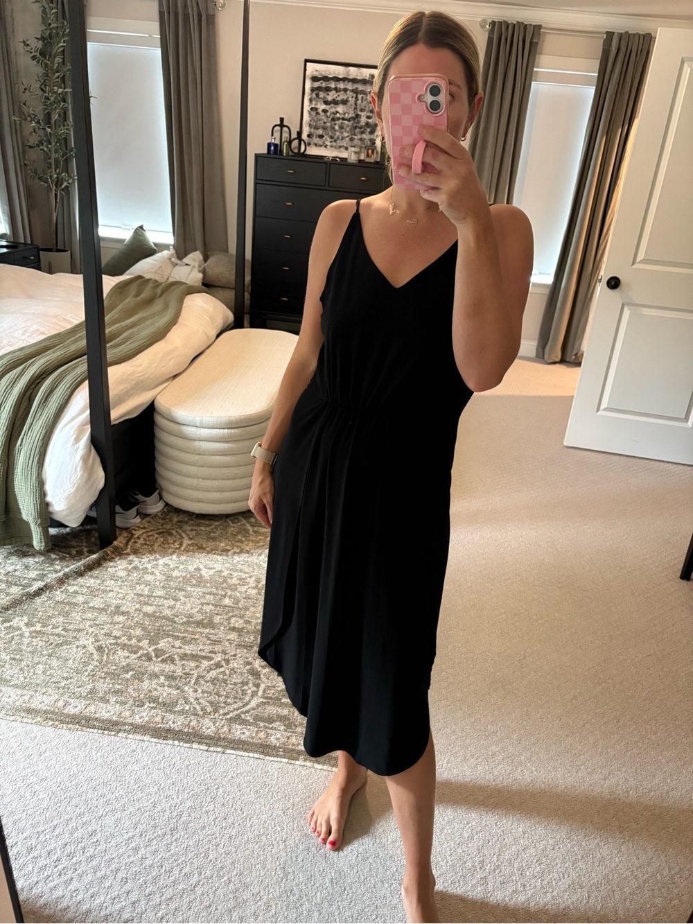 1. State Black V-Neck Slip Dress